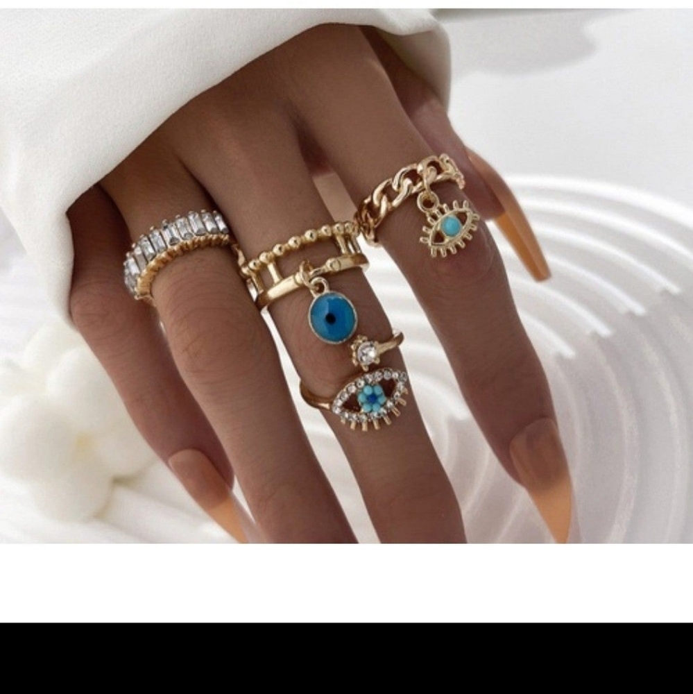 Bohemian Turquoise Midi ring set 4